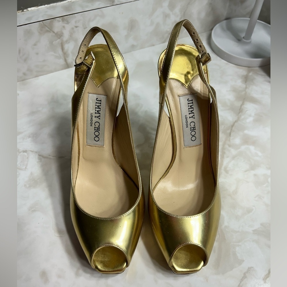 Jimmy Choo Gold High Heels